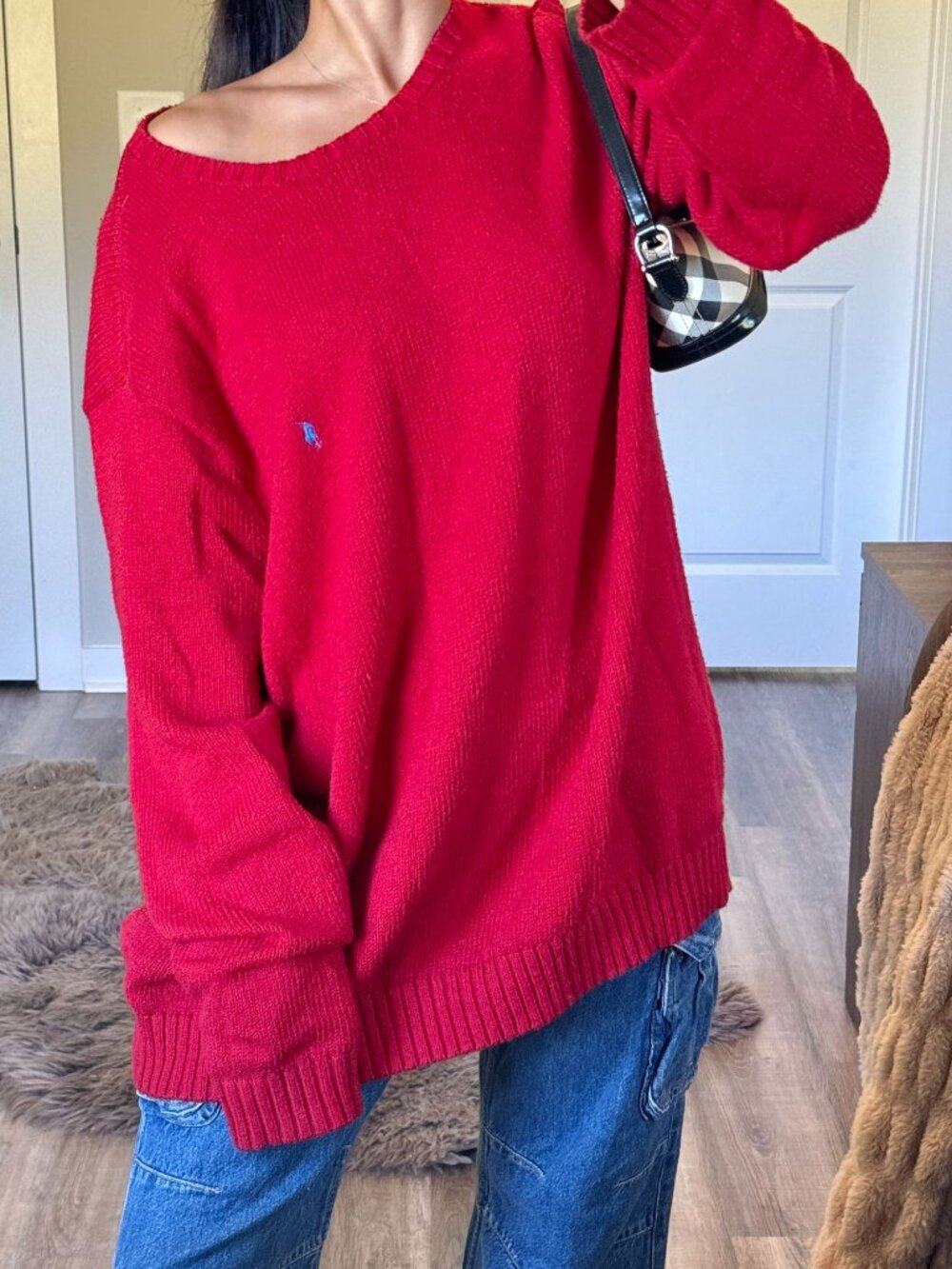Vtg Polo Ralph Lauren Red Knit Sweater Mens 2XLT Preppy Pullover Quiet Luxury